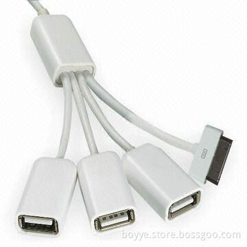 3-port Hub with iPod Port and Unique Fashion Style, Measures 32 x 17 x 10mm